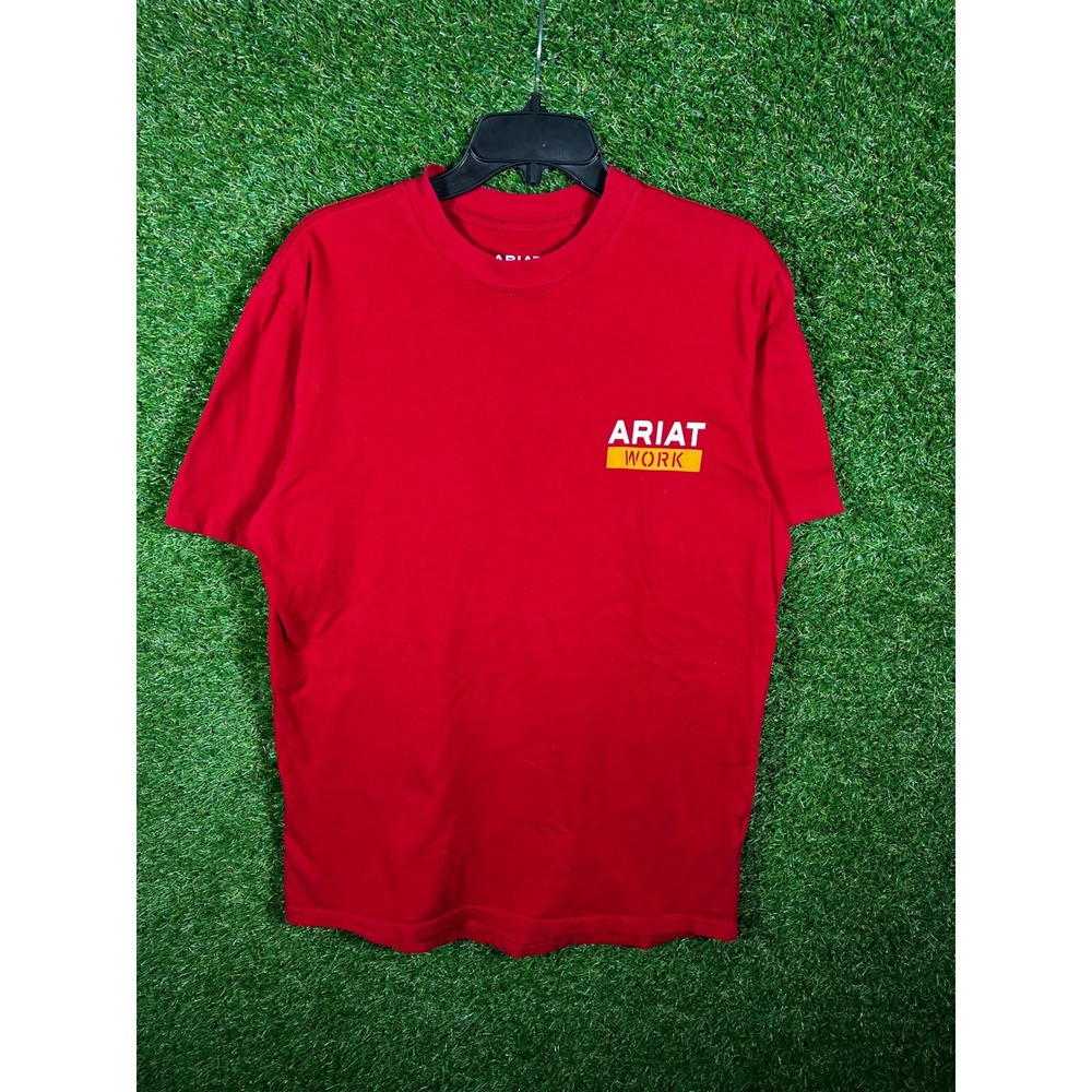 Ariat Rebar Work Shirt Mens Medium Red Skull Hard Hat Graphic T-Shirt